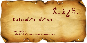 Kulcsár Éva névjegykártya